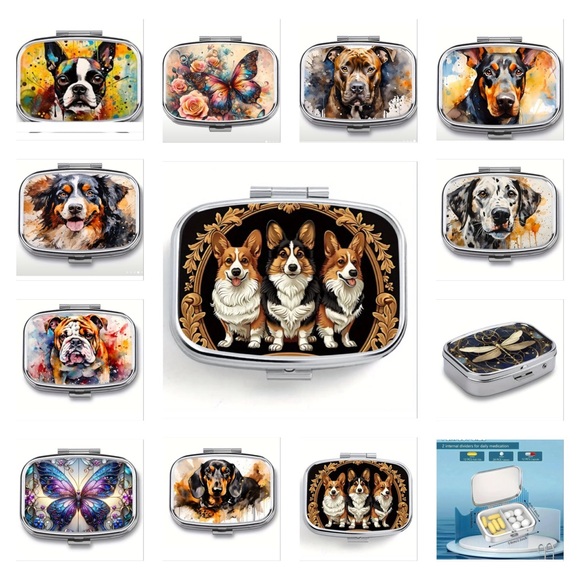 Portable Mirrored Medicine Case for Pockets & Purses NEW - Picture 1 of 15